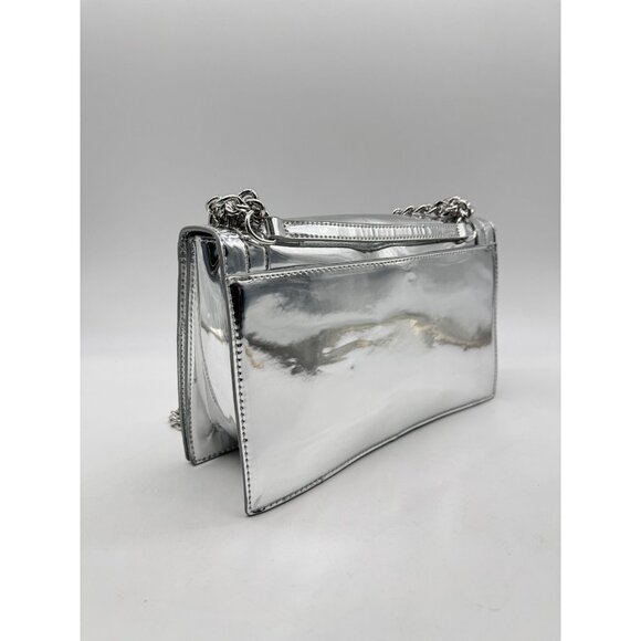 INC International Concepts Ajae metallic crossbody shoulder bag SILVER Defective - Picture 9 of 11